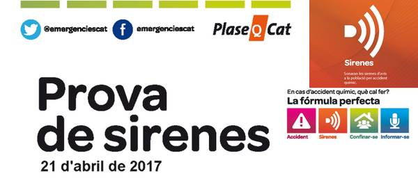 Aquest proper divendres es durà a terme una prova de les sirenes del Plaseqcat