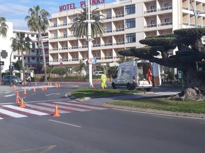 S’inicien els treballs de pintura horitzontal als carrers de Salou