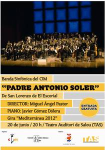 La banda sinfónica del CIM Padre Antonio Soler actuarà aquest dimecres al TAS de Salou
