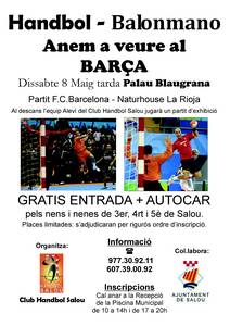 El Club de Handbol y el Ayuntamiento de Salou llevan a los niños de 3 º, 4 º y 5 º de primaria a visitar el Palacio Blaugrana
